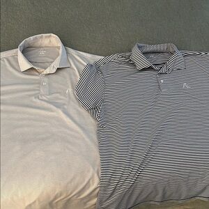 Rhoback Gray and Blue Polo Shirt Athletic Casual Wear